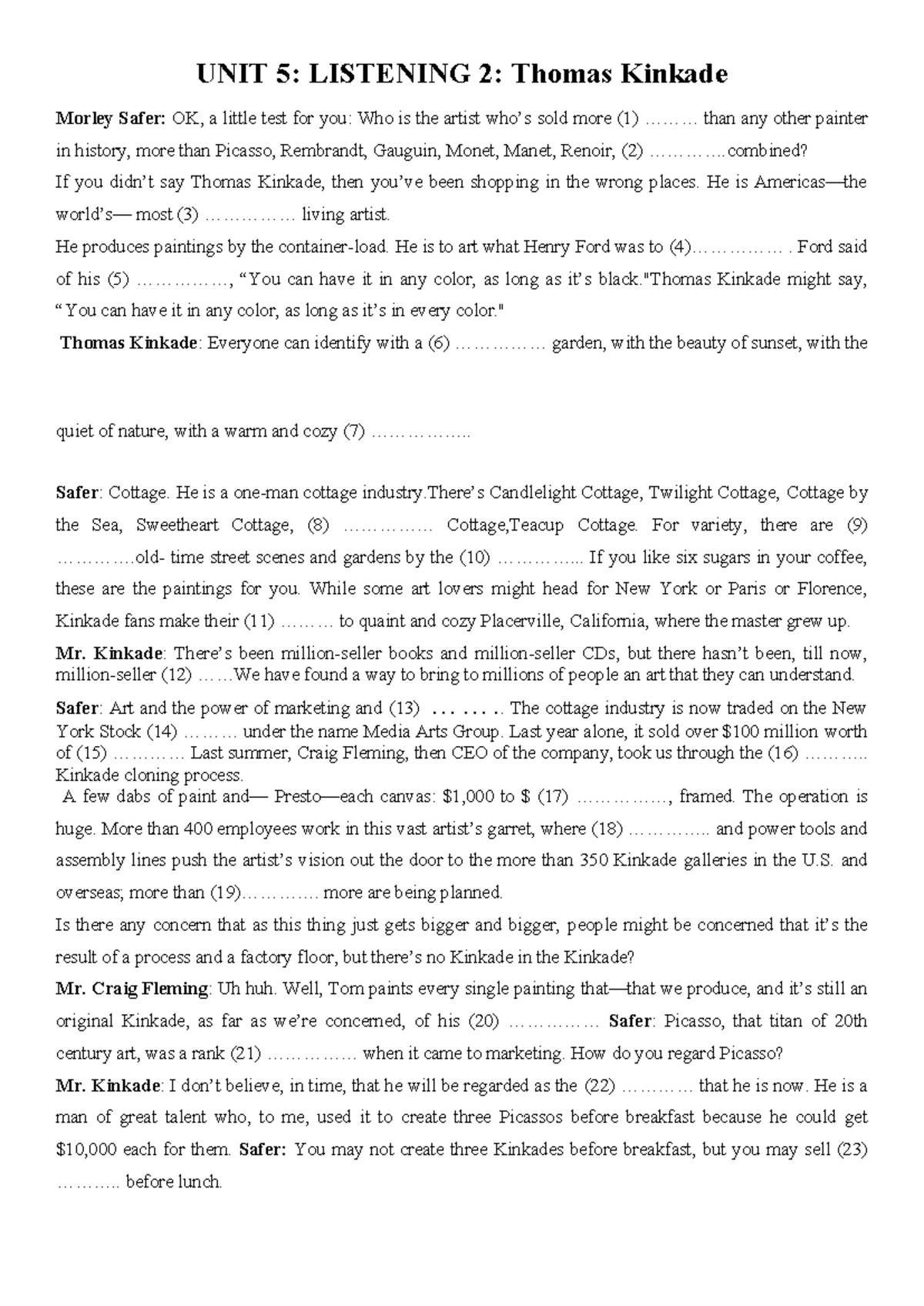 UNIT 5- Listening 2 - it's the document i want to share to you guys ...