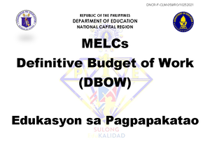 Science-DBOW - Science-DBOW - MELCs Definitive Budget of Work (DBOW ...