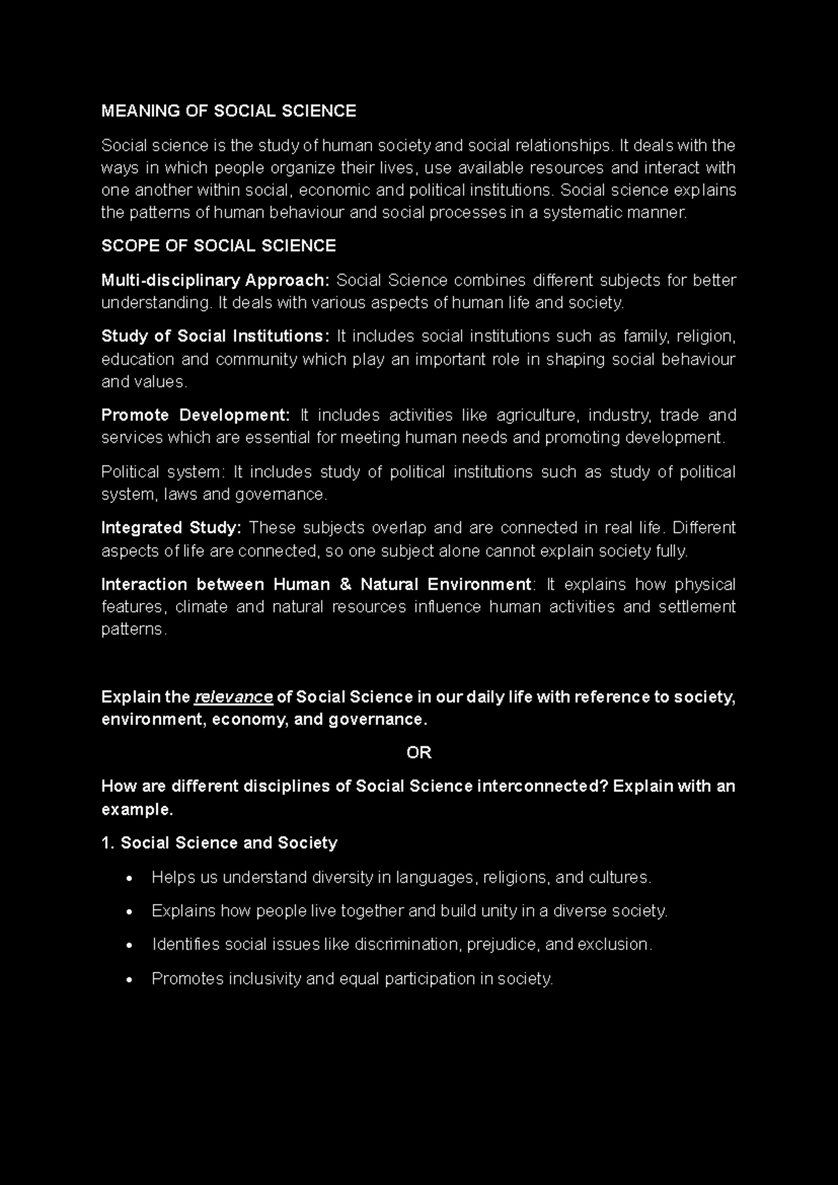 Notes - Understanding Social Science (SS101) - Studocu
