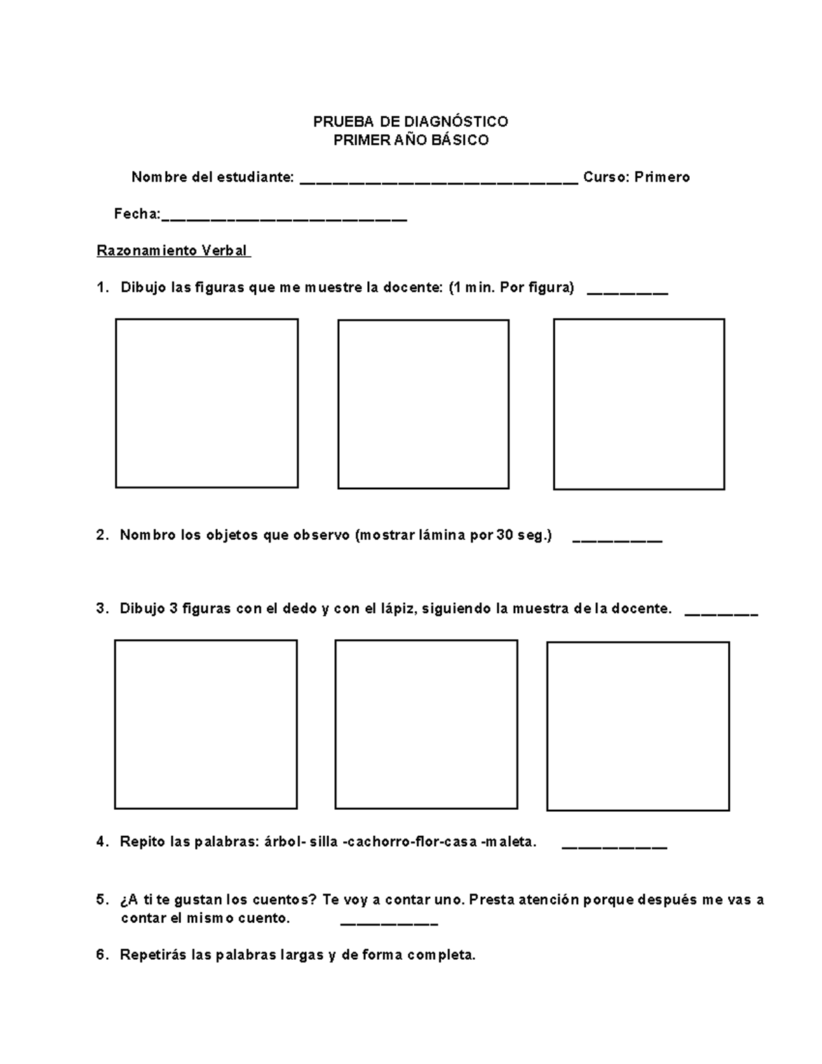 Prueba ABC - Evaluación de Razonamiento Verbal 1er Año Básico - Studocu