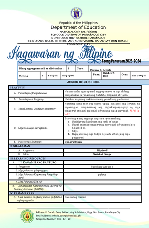 Asynch- Template corrected - Republic of the Philippines Department of ...