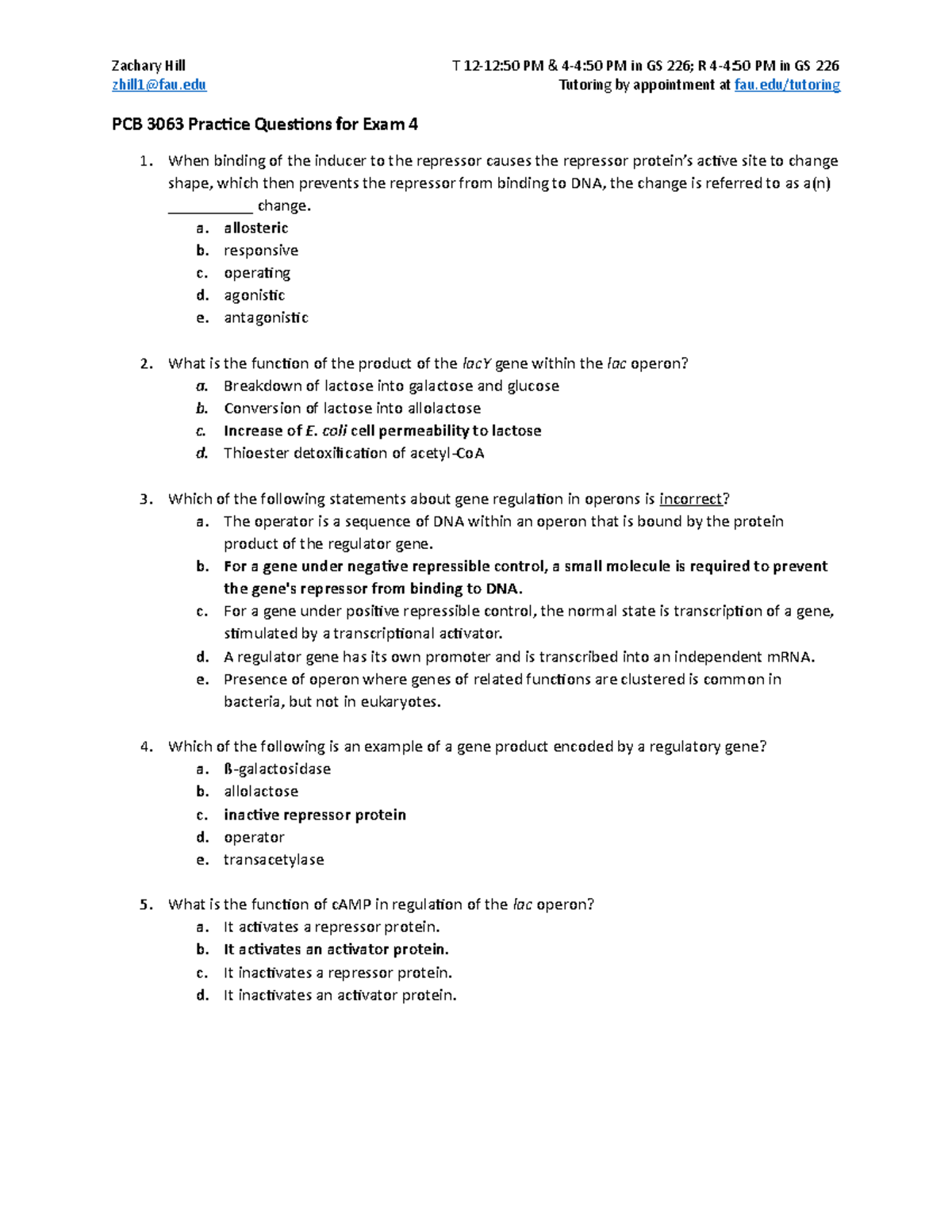 PCB+3063+Exam+4+Practice+Questions+Fall+2018 - zhill1@fau Tutoring by ...
