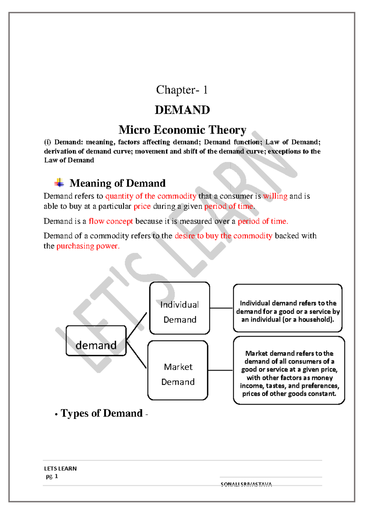 Demand complete chapter: Microeconomic theory (1) - Studocu