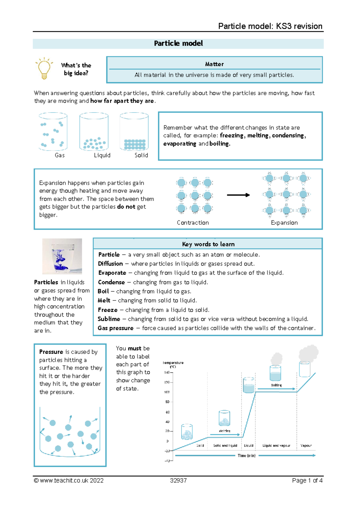 Particle Model: KS3 Revision Notes & Key Concepts (32937) - Studocu
