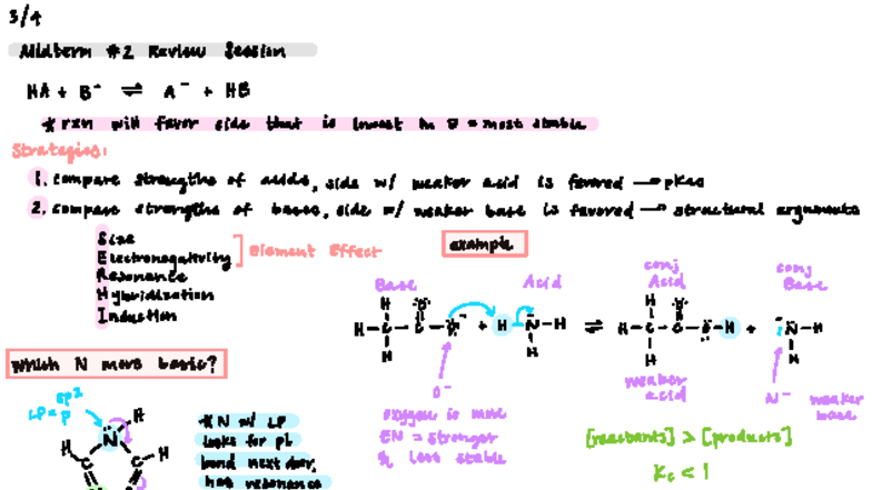 Midterm 2 HA Strategies: Acid-Base Strengths & Buffers Review - Studocu