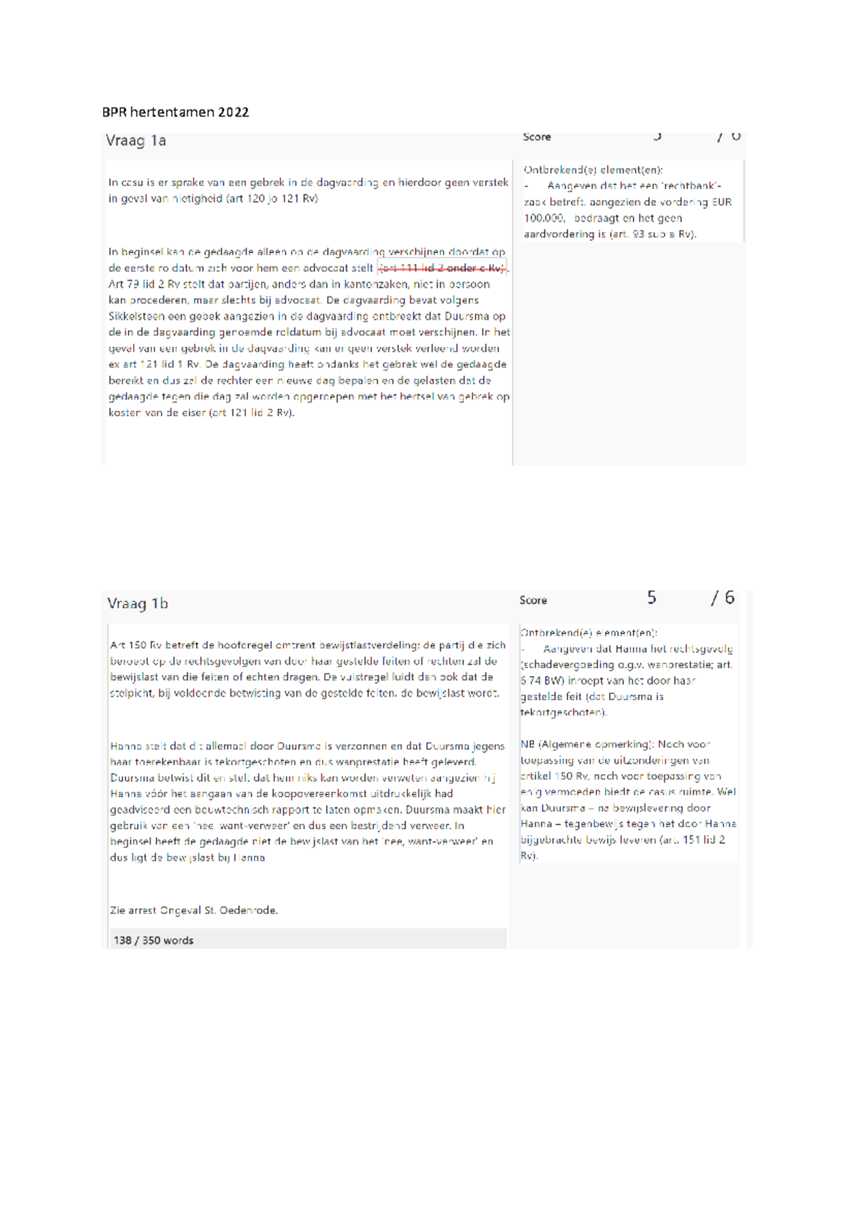 BPR Hertentamen 2022 - HER BPR Study Notes - Studeersnel