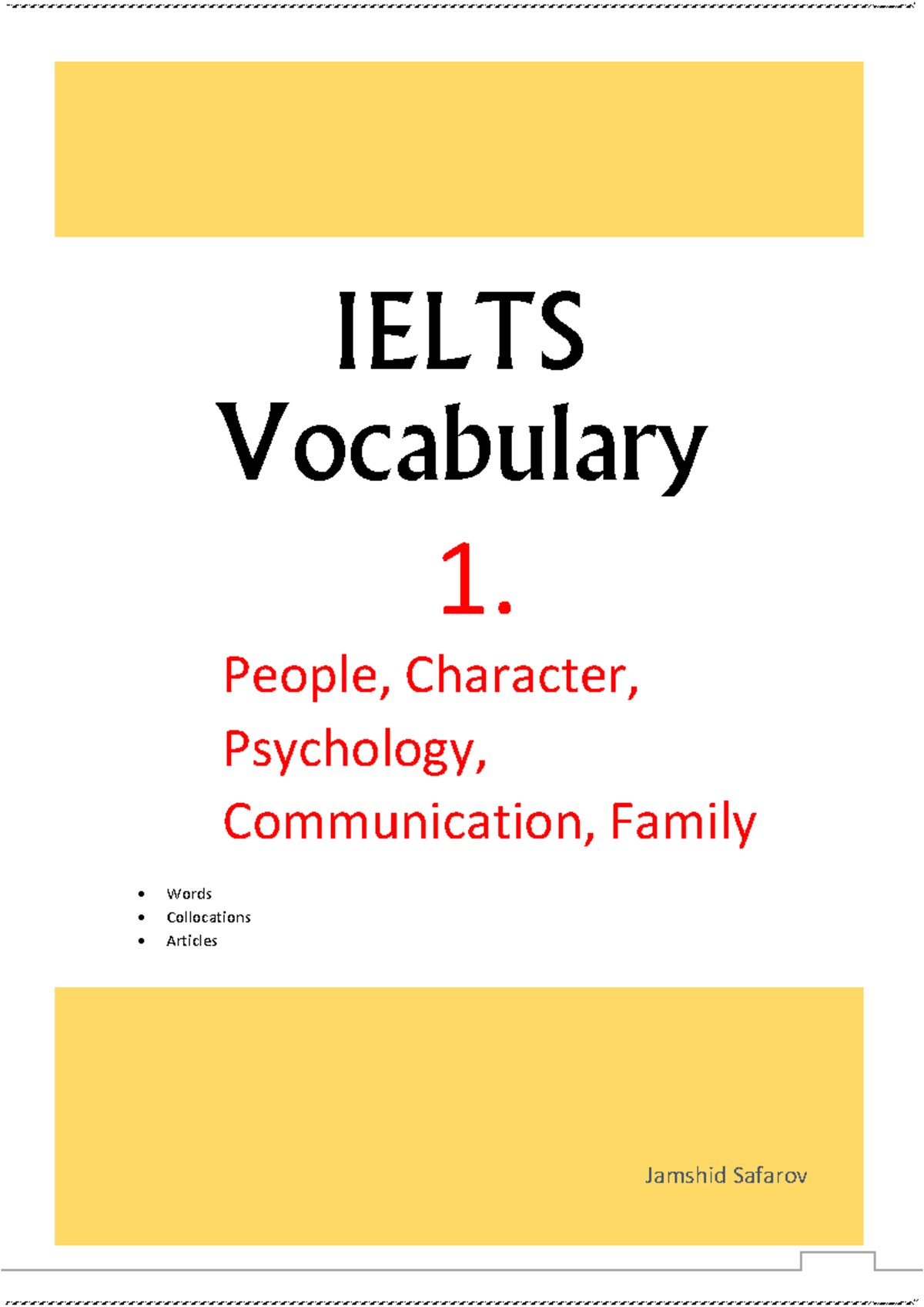 Ielts vocabulary 1 - The material made provision of lexemes for writing ...