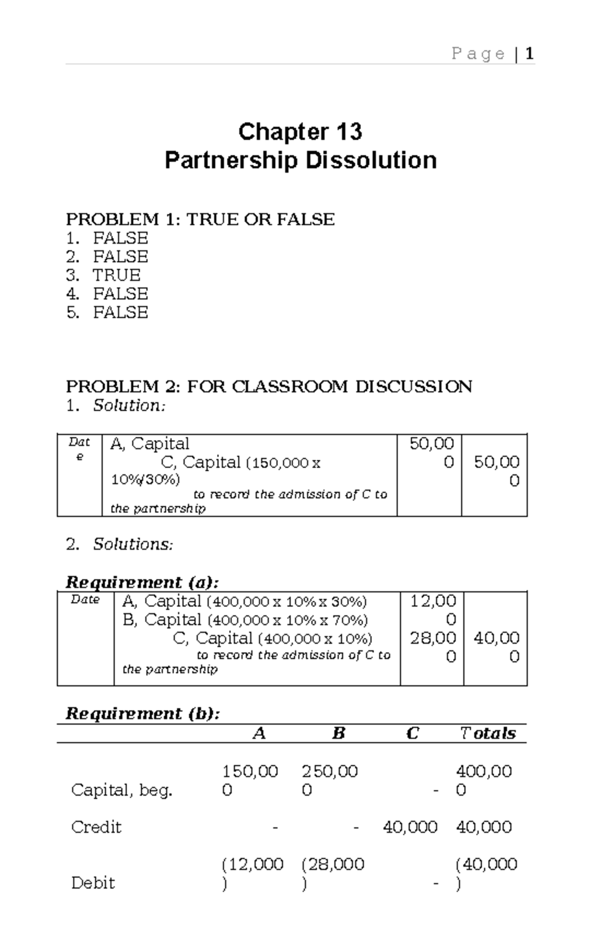 Chapter 13 - Partnership Dissolution - Chapter 13 Partnership ...