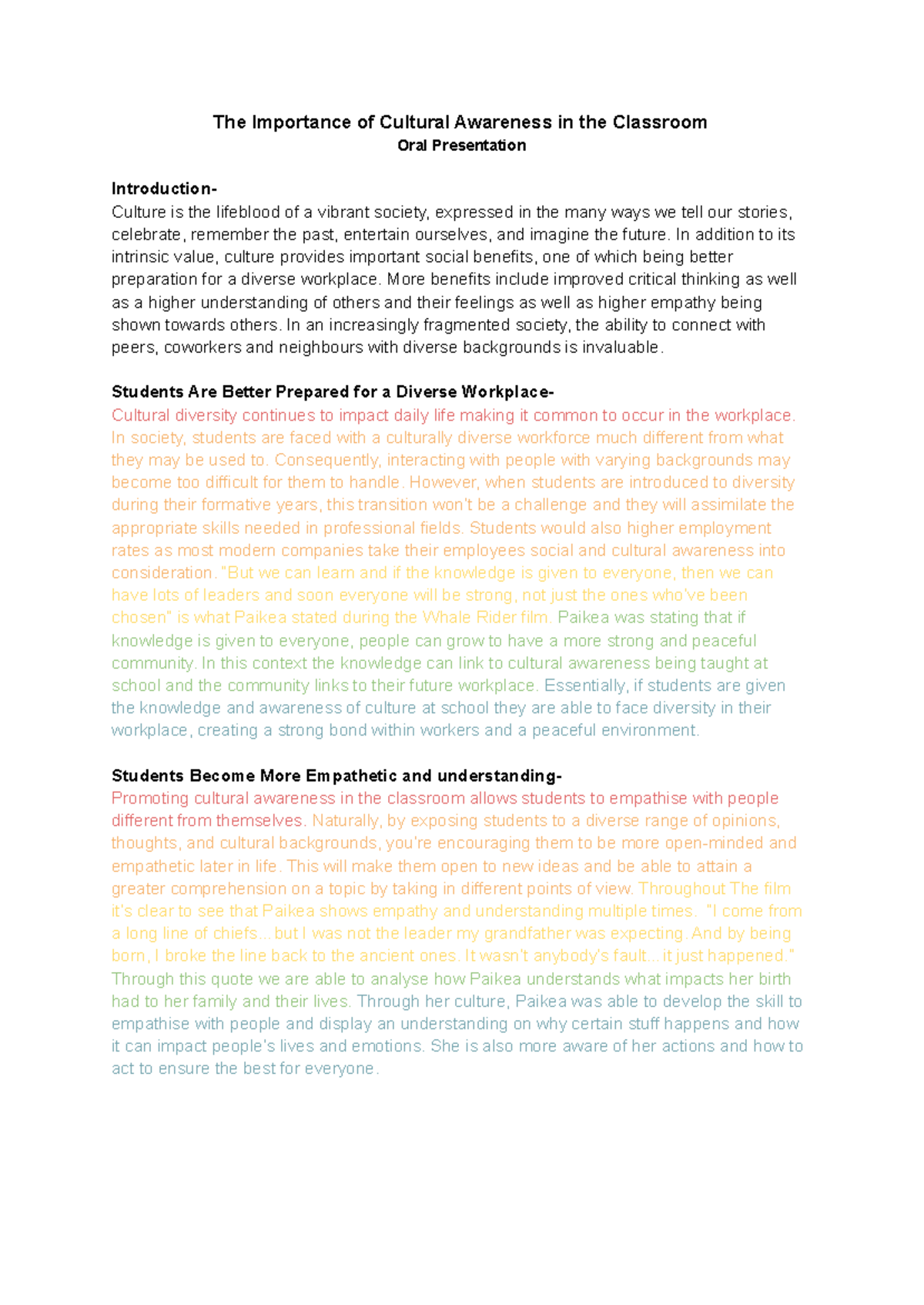 The Importance of Cultural Awareness in the Classroom - In addition to ...