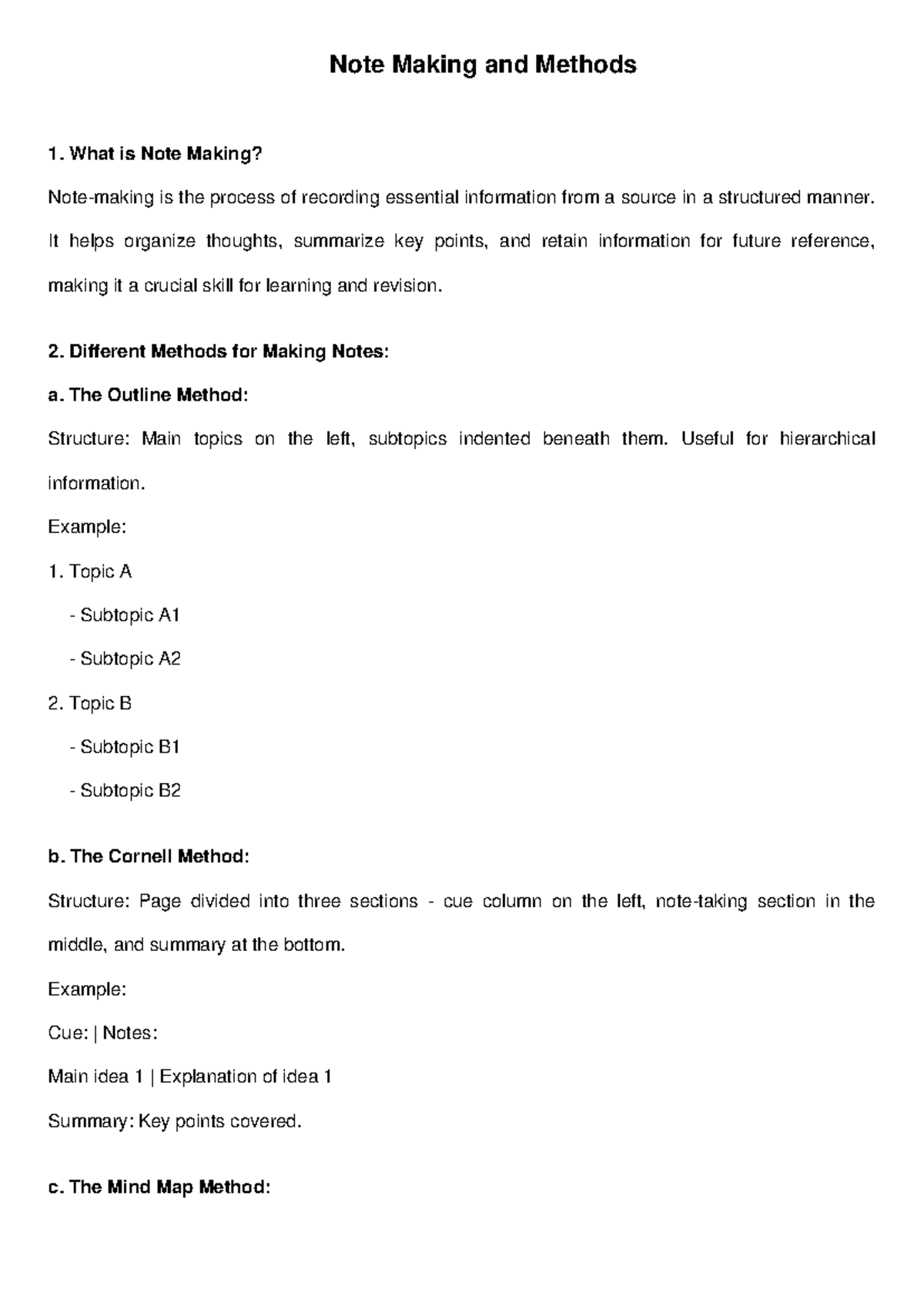 Note Making Techniques: Effective Methods for Learning and Revision ...