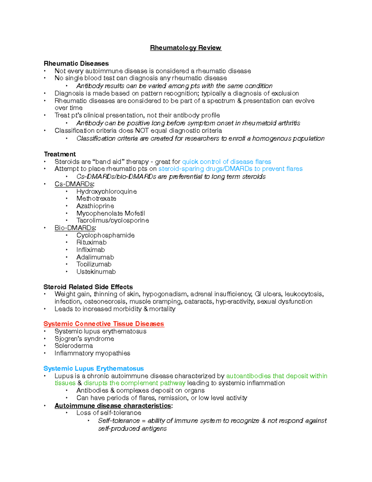 Rheumatology Review - Rheumatology Review Rheumatic Diseases 