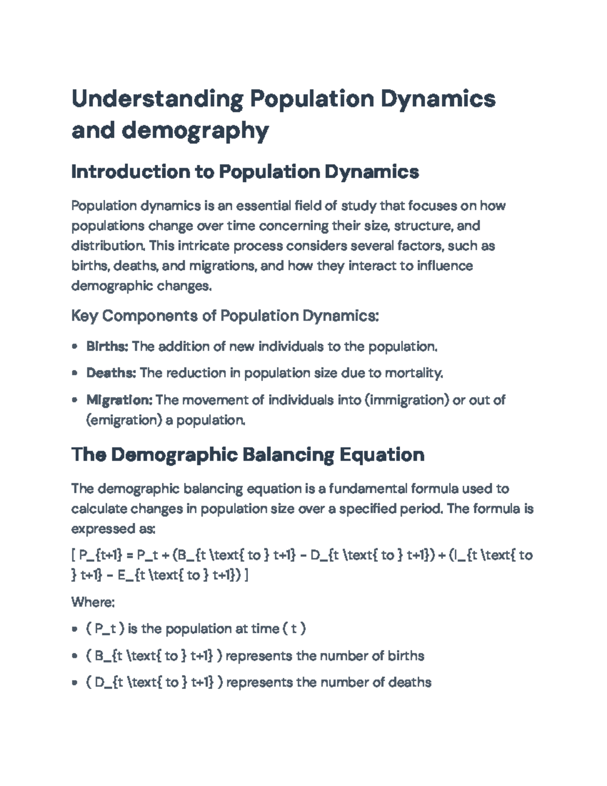 Demography 101: Understanding Population Dynamics and Impacts ...