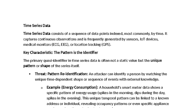 Time Series & Transaction Data Anonymization Techniques (Course Code: 1 ...