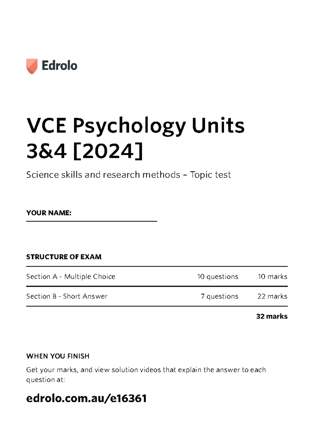 VCE Psychology Units 3&4 [2024] - Science Skills & Research Methods ...