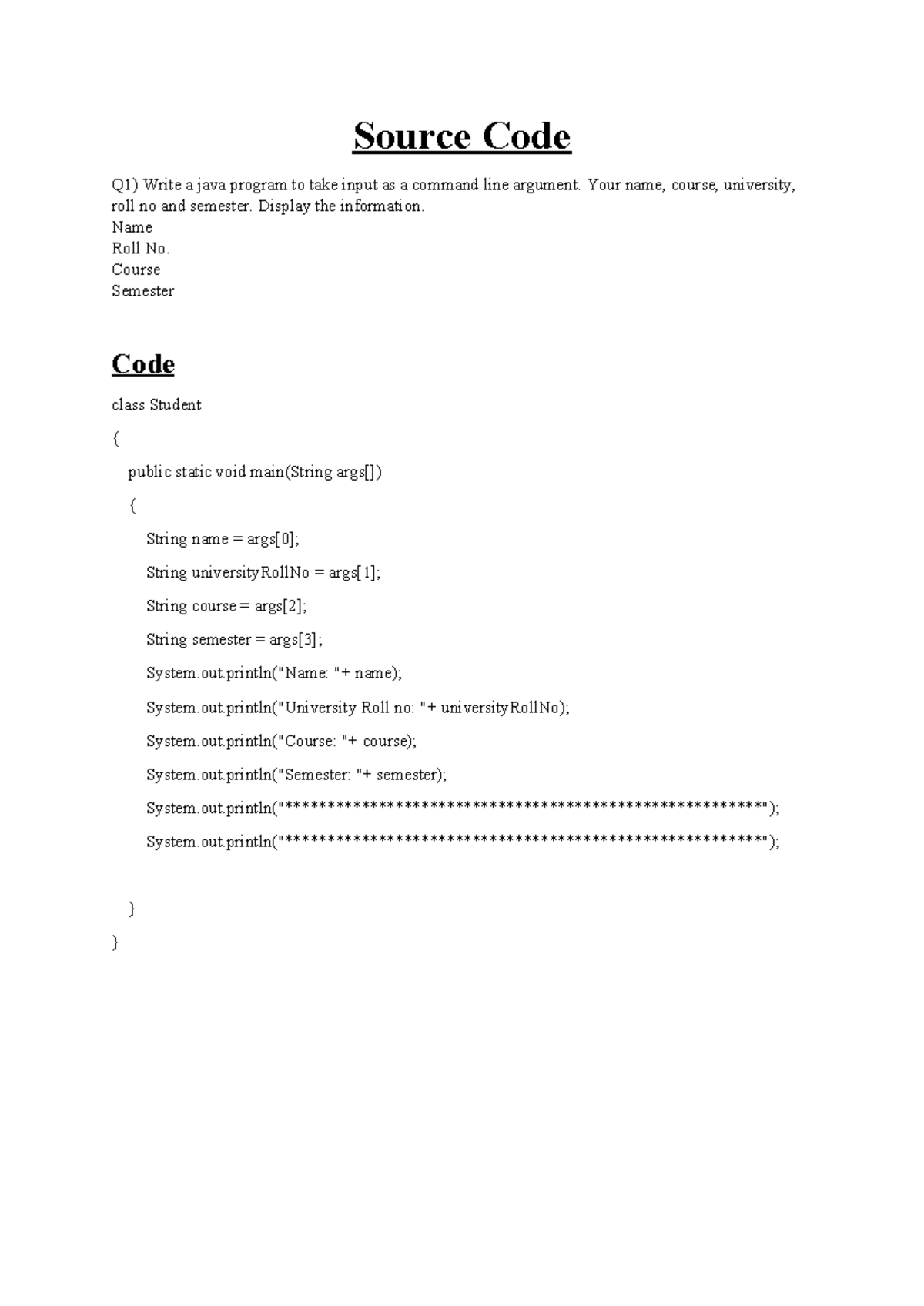 Java Problems: Command Line Input & Array Manipulations - Studocu