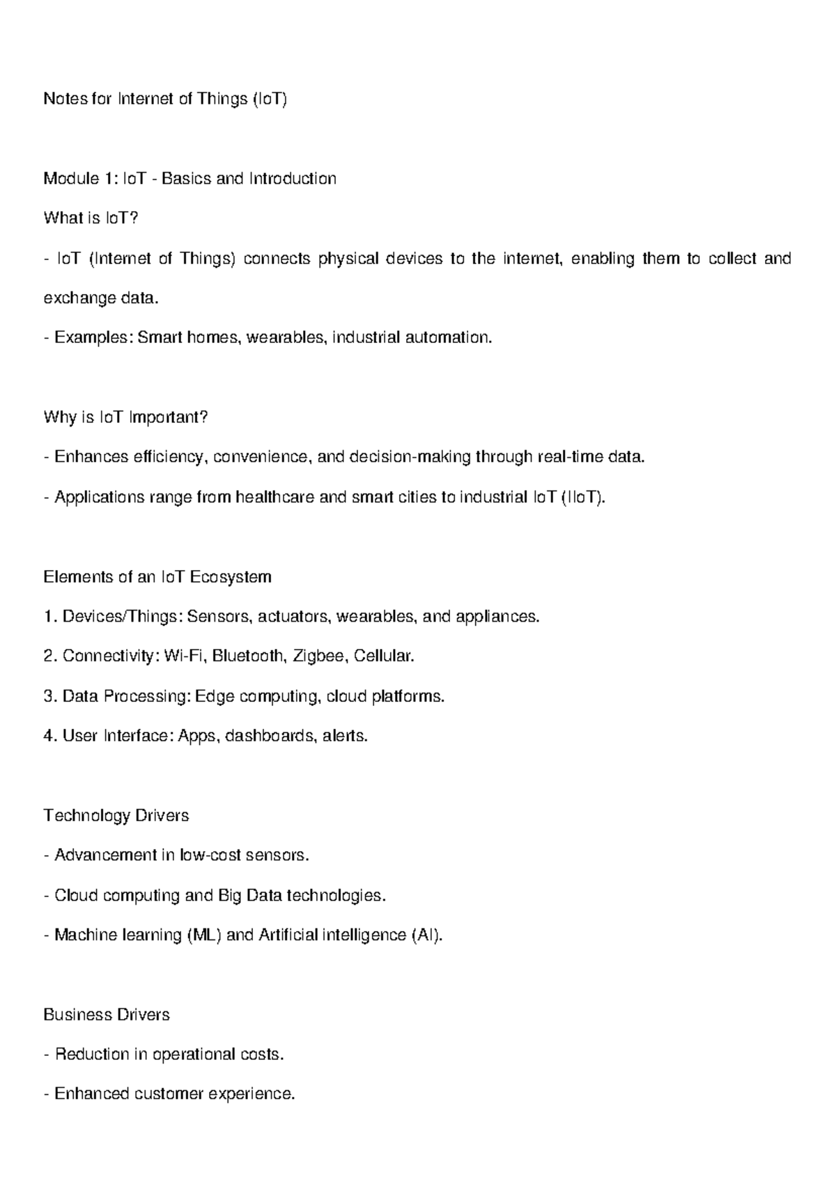 Io T Notes - Pls provide Note of IOT - Notes for Internet of Things ...