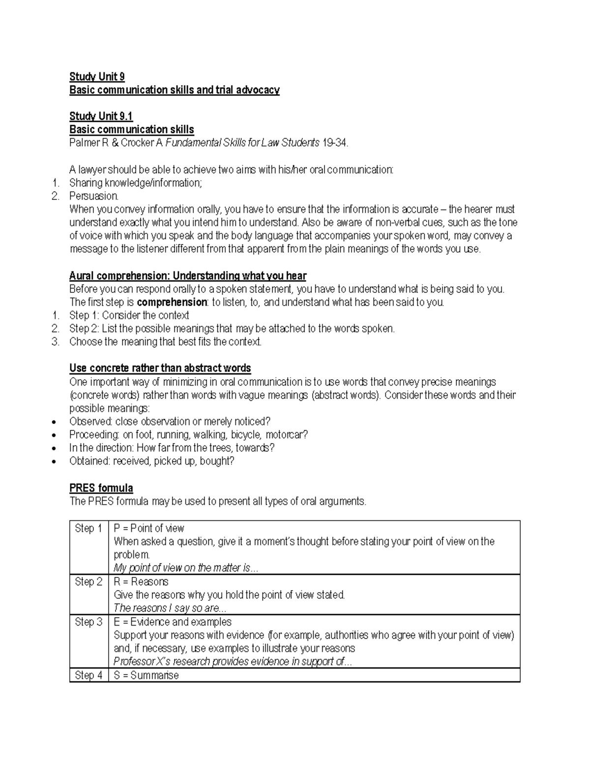 Cognitive Skills in Verbal & Written Communication for Lawyers (LAW 101 ...