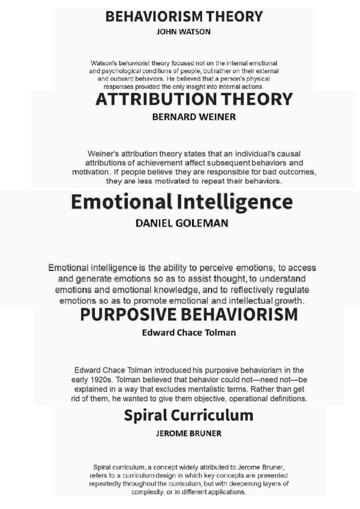 PROF ED - Behaviorism and Learning Theories Overview - Studocu