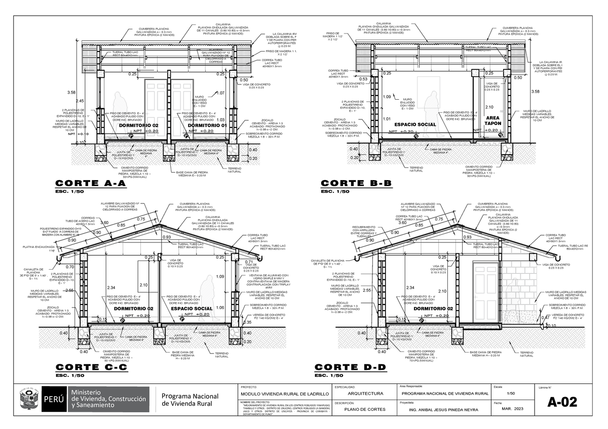Especificaciones Técnicas del Proyecto de Vivienda Rural - 11 Canales ...