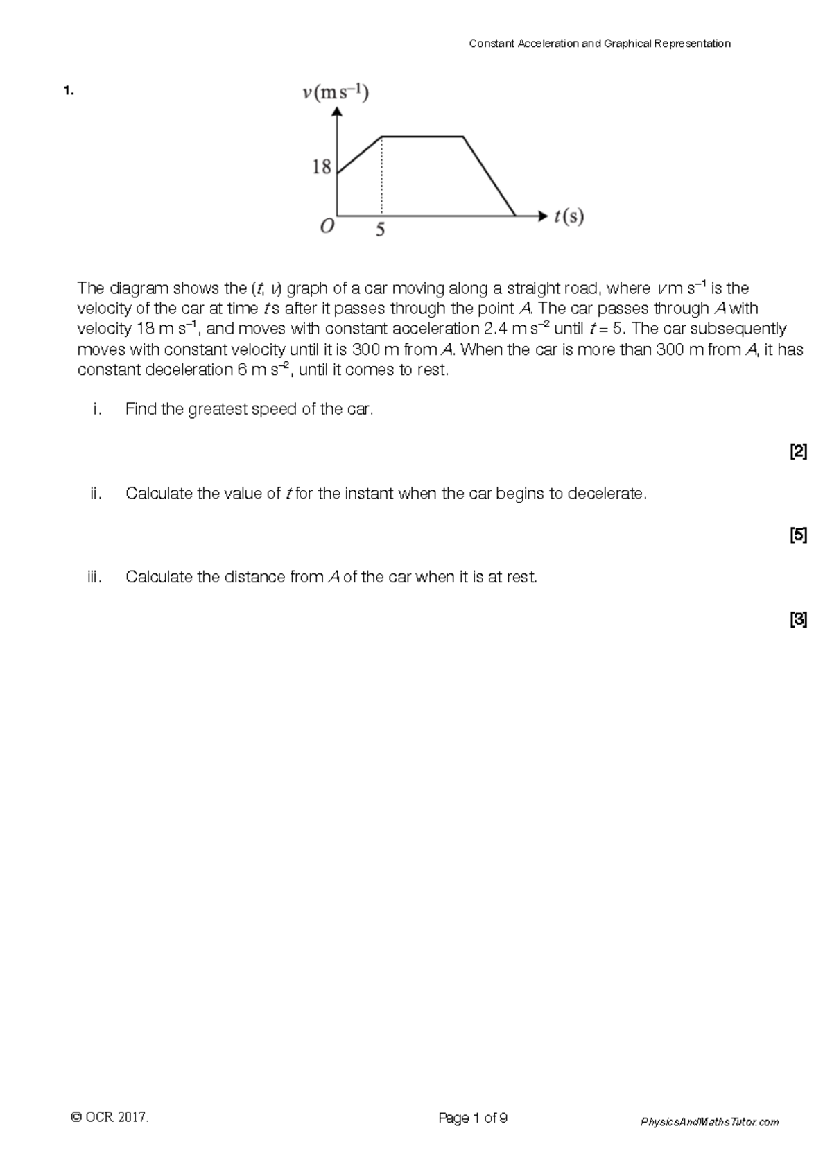 Physics 101: Constant Acceleration and Graphical Representation Notes ...