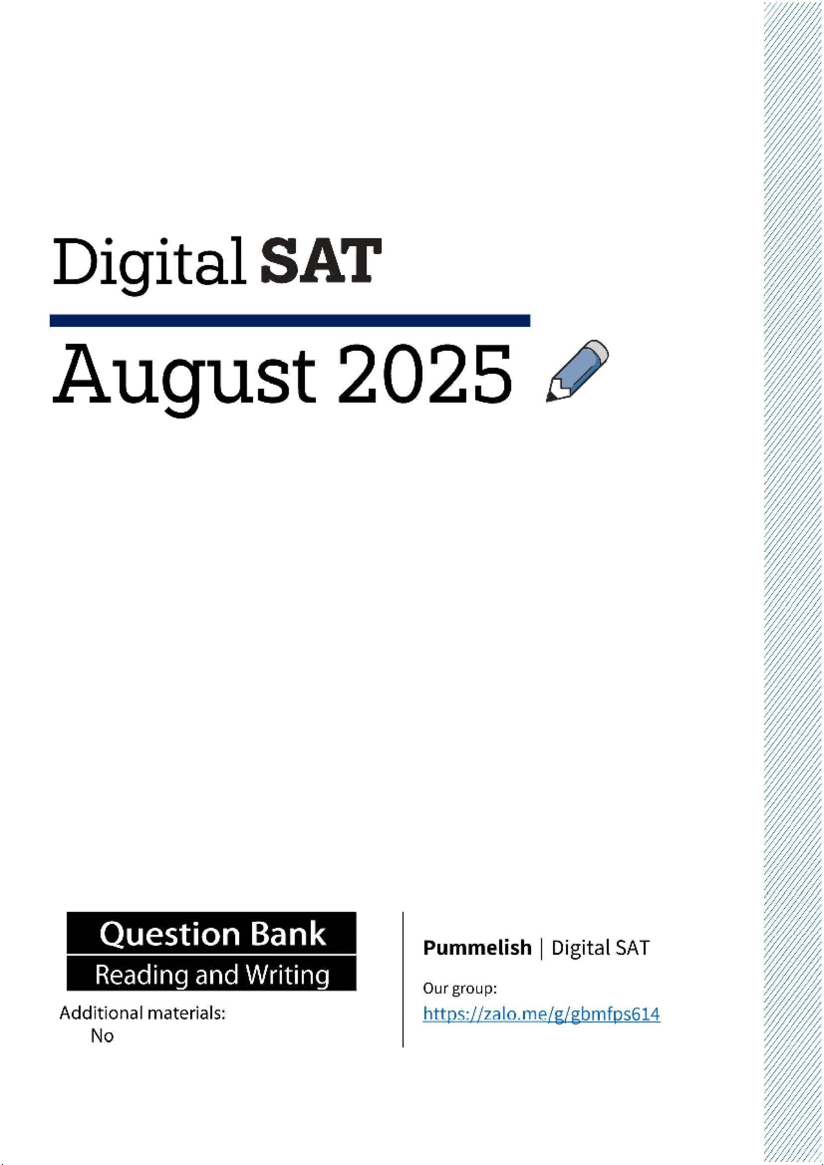 Digital SAT August 2025 Reading & Writing Question Bank - Studocu