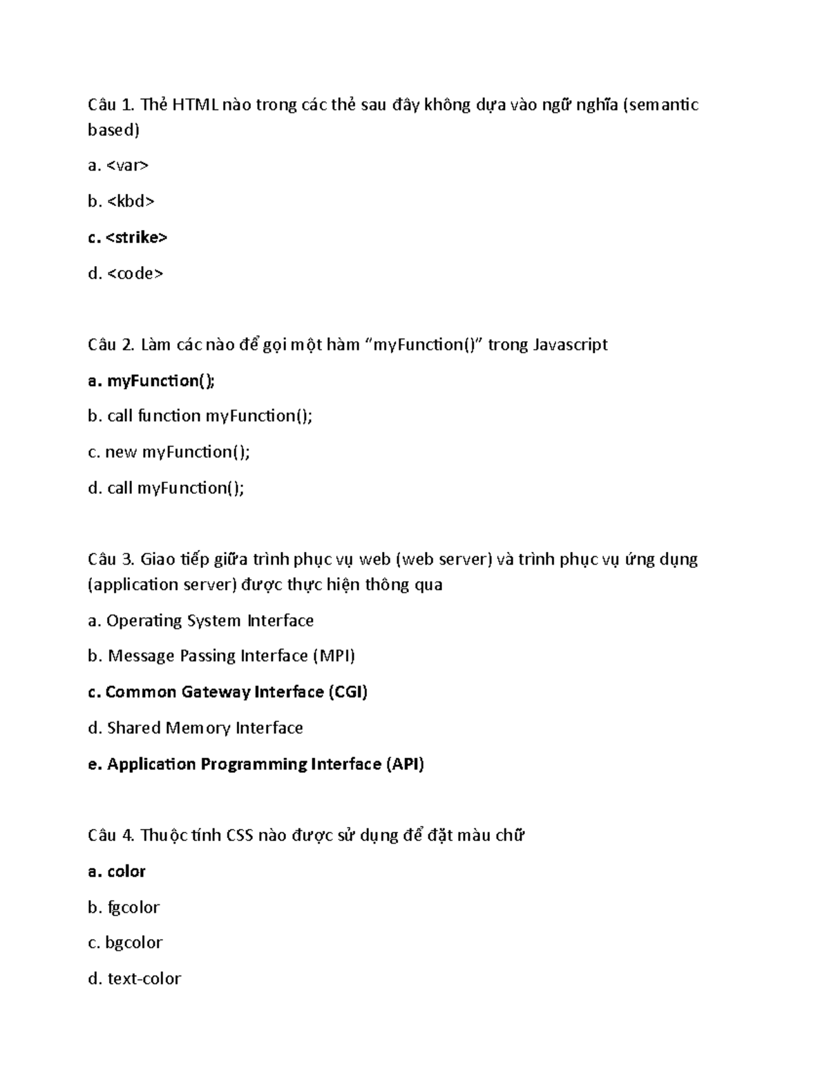 Midterm Exam Questions for Web Development - Course Code: WEB2023 - Studocu