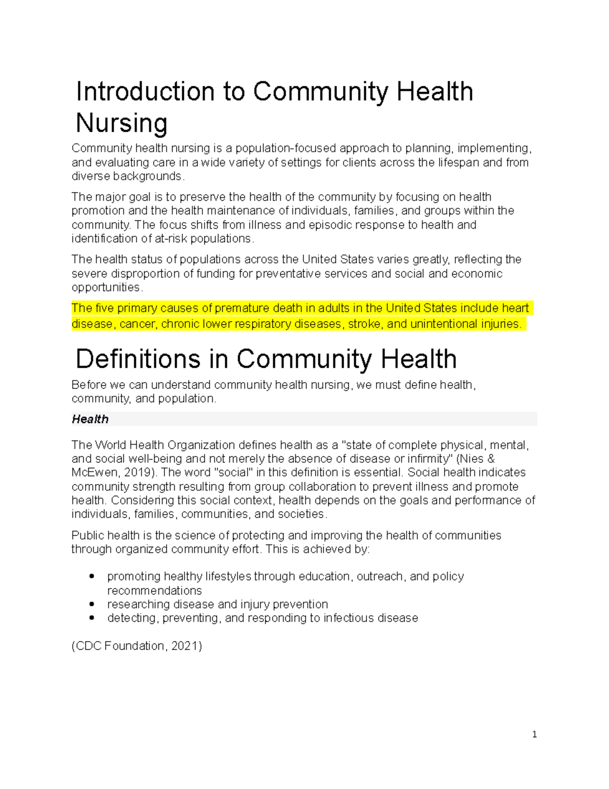Introduction to Community Health Nursing: A Comprehensive Overview ...