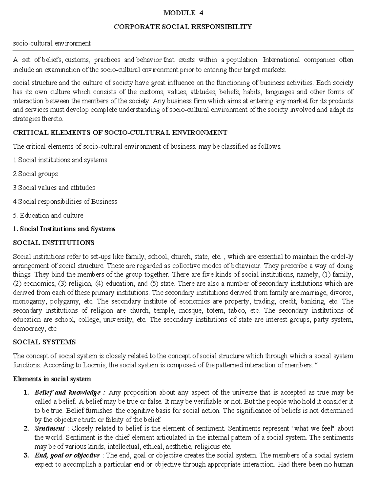 Corporate Social Responsibility (CSR) Notes - Module 4 - Studocu