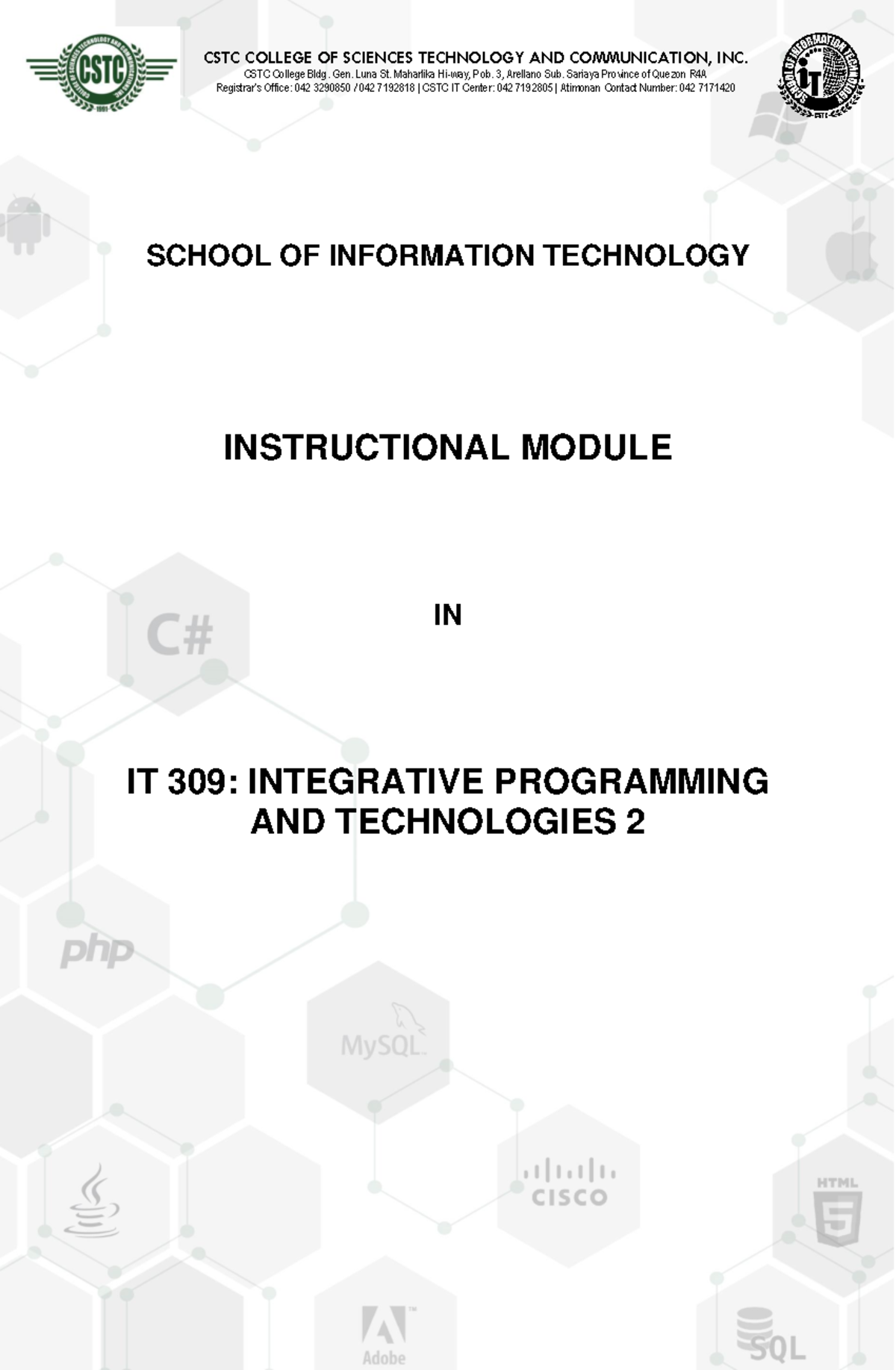 Integrative Programming and Technology 2 - Midterm Lesson 1 ...