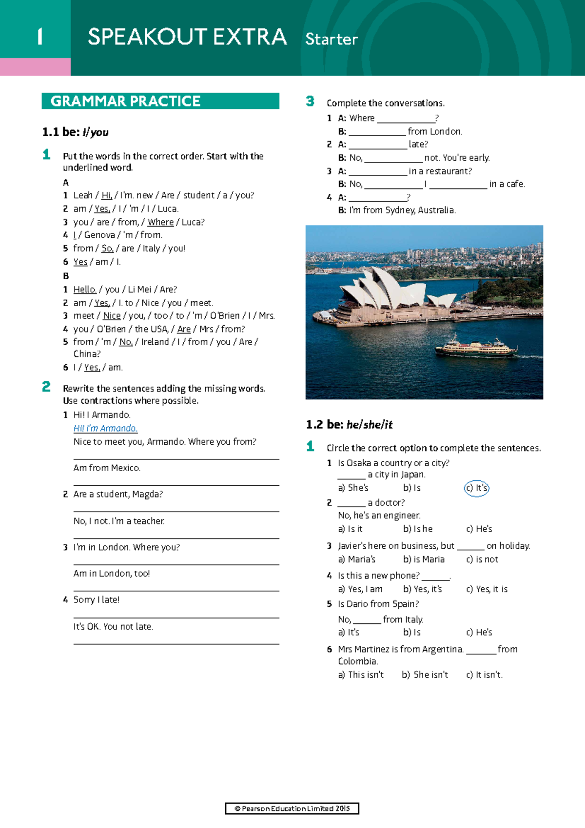 Speakout Extra Starter Grammar Practice Exercises - Studocu