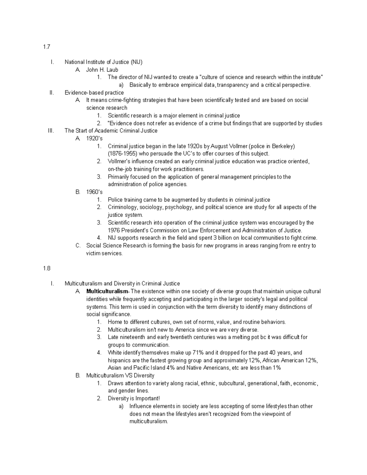 Chapter 1 & 2 - Comprehensive Lecture Notes on Criminal Justice ...