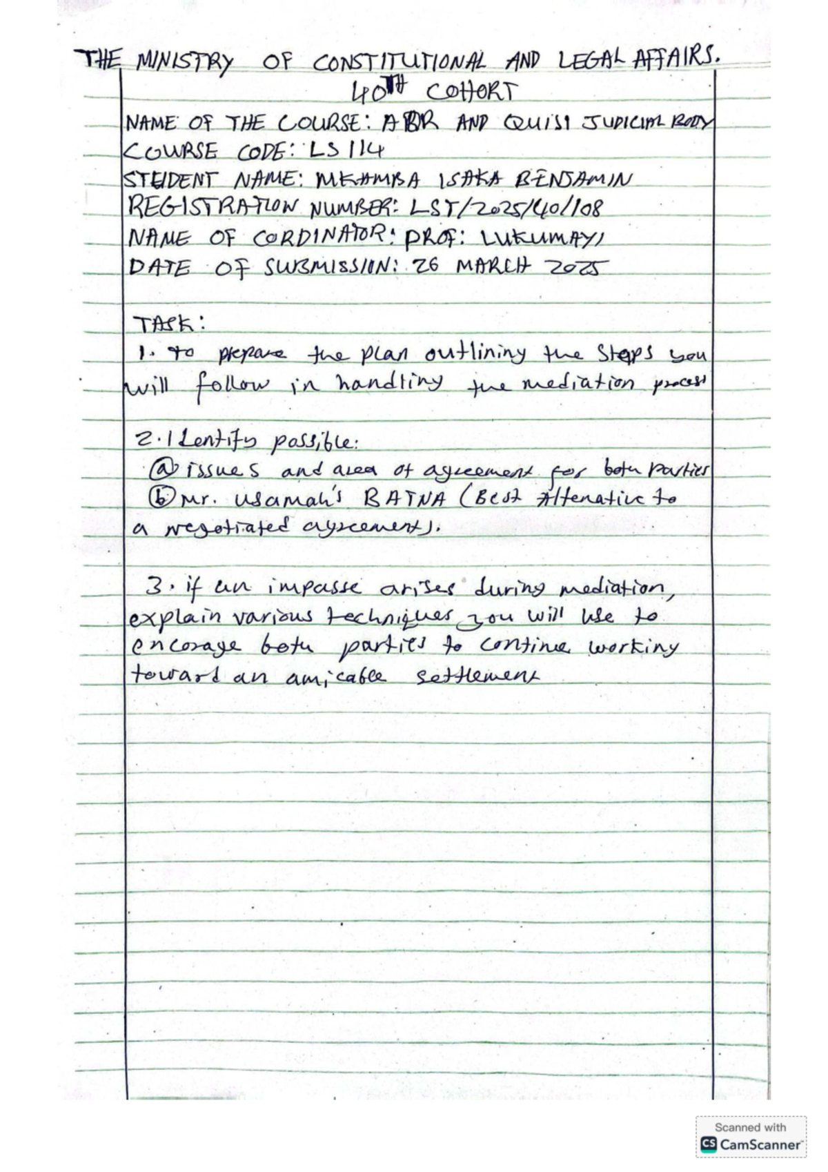 Mediation Process Steps and Techniques - LS 114 - Task 2 Notes - Studocu