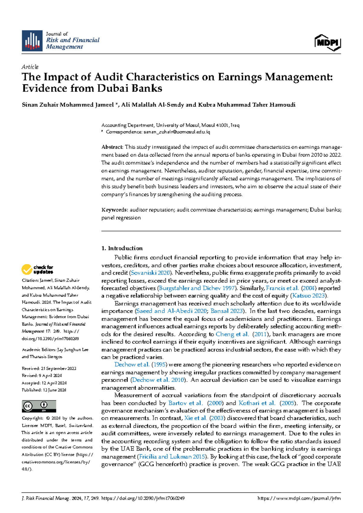 The Impact of Audit Committee Characteristics on Earnings Management in ...