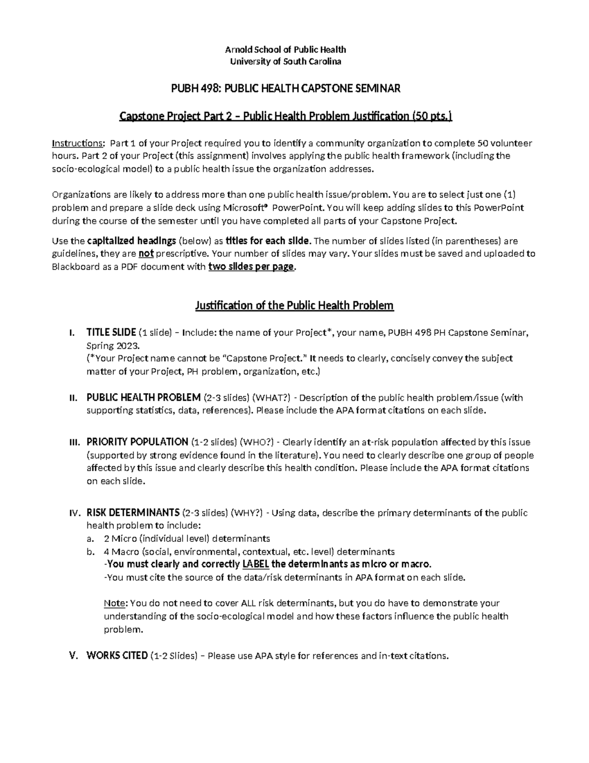 PUBH498 FA24 - Capstone Project Part 2 Instructions: Justification ...
