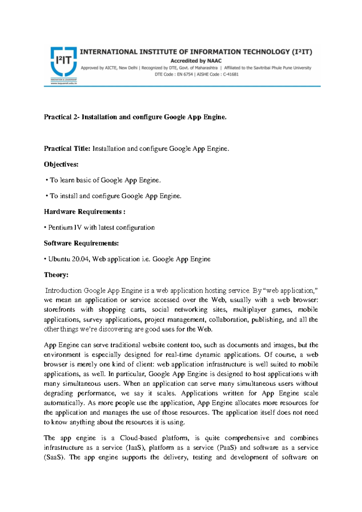 Lab 2: Practical Installation & Configuration of Google App Engine ...
