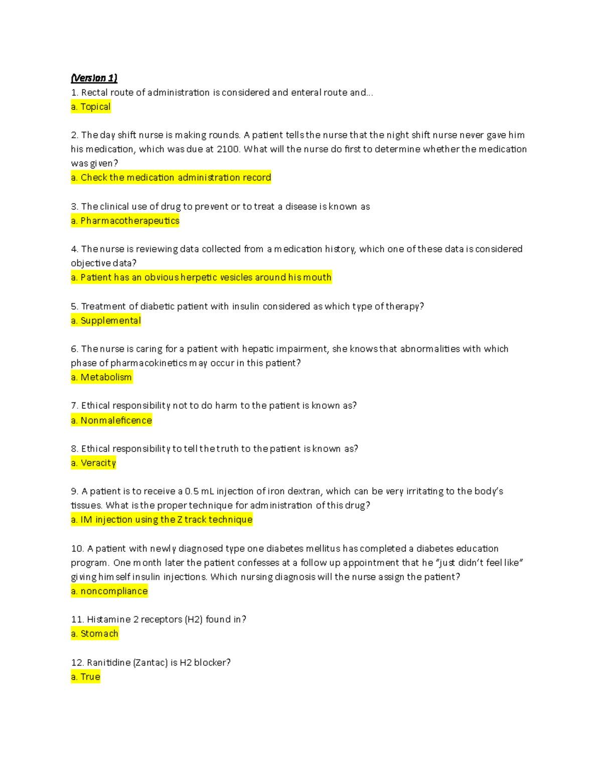 Pharm Final Exam Study Notes - Med Surg 101 - Studocu