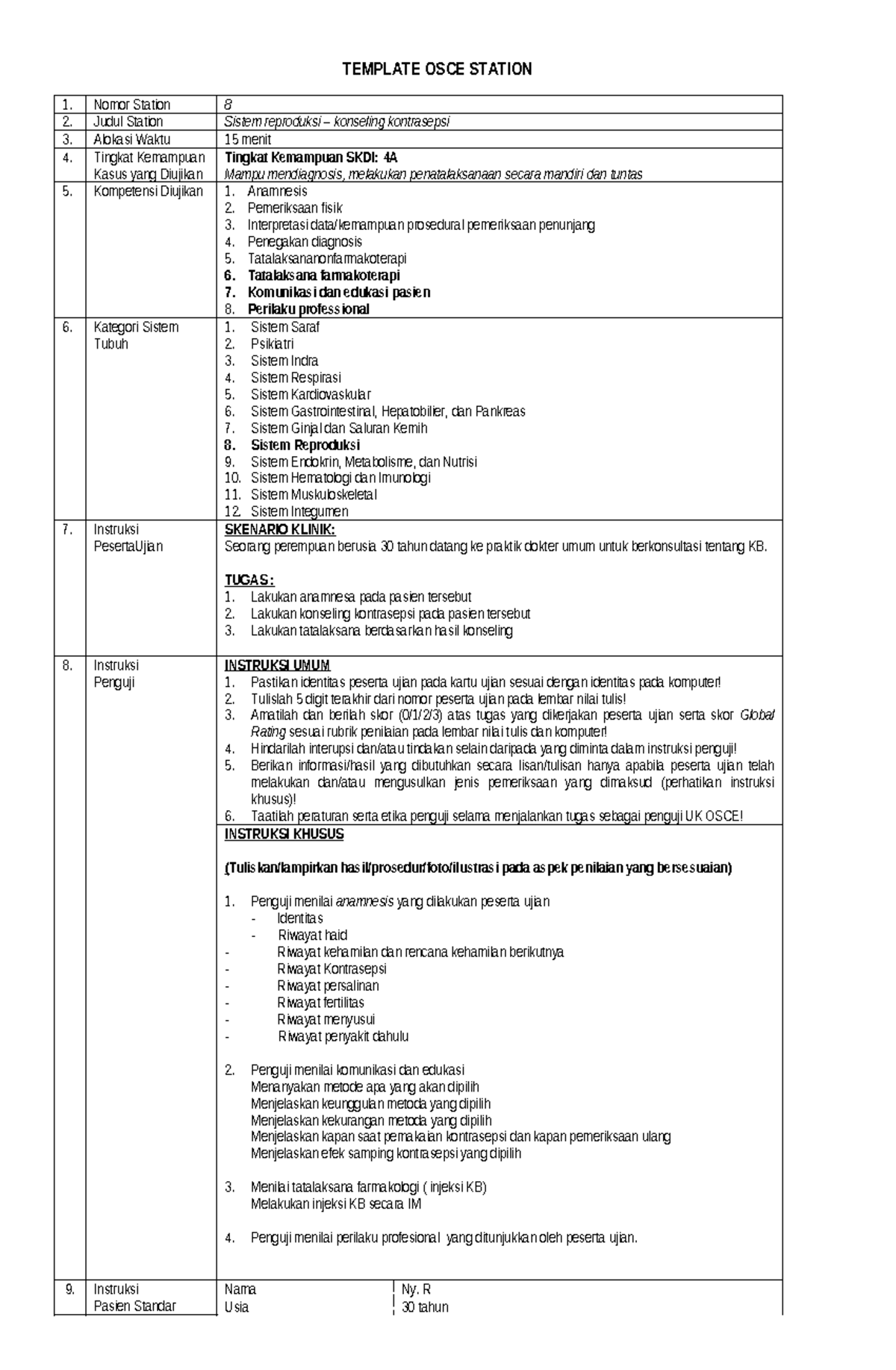 Station 9 Rotasi 2 OSCE KKD 2 - Konseling Kontrasepsi - Document Preview