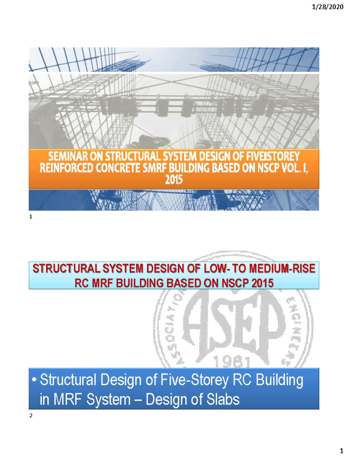 Design of One-Way and Two-Way Slabs in RC Building (NSCP 2015) - Studocu
