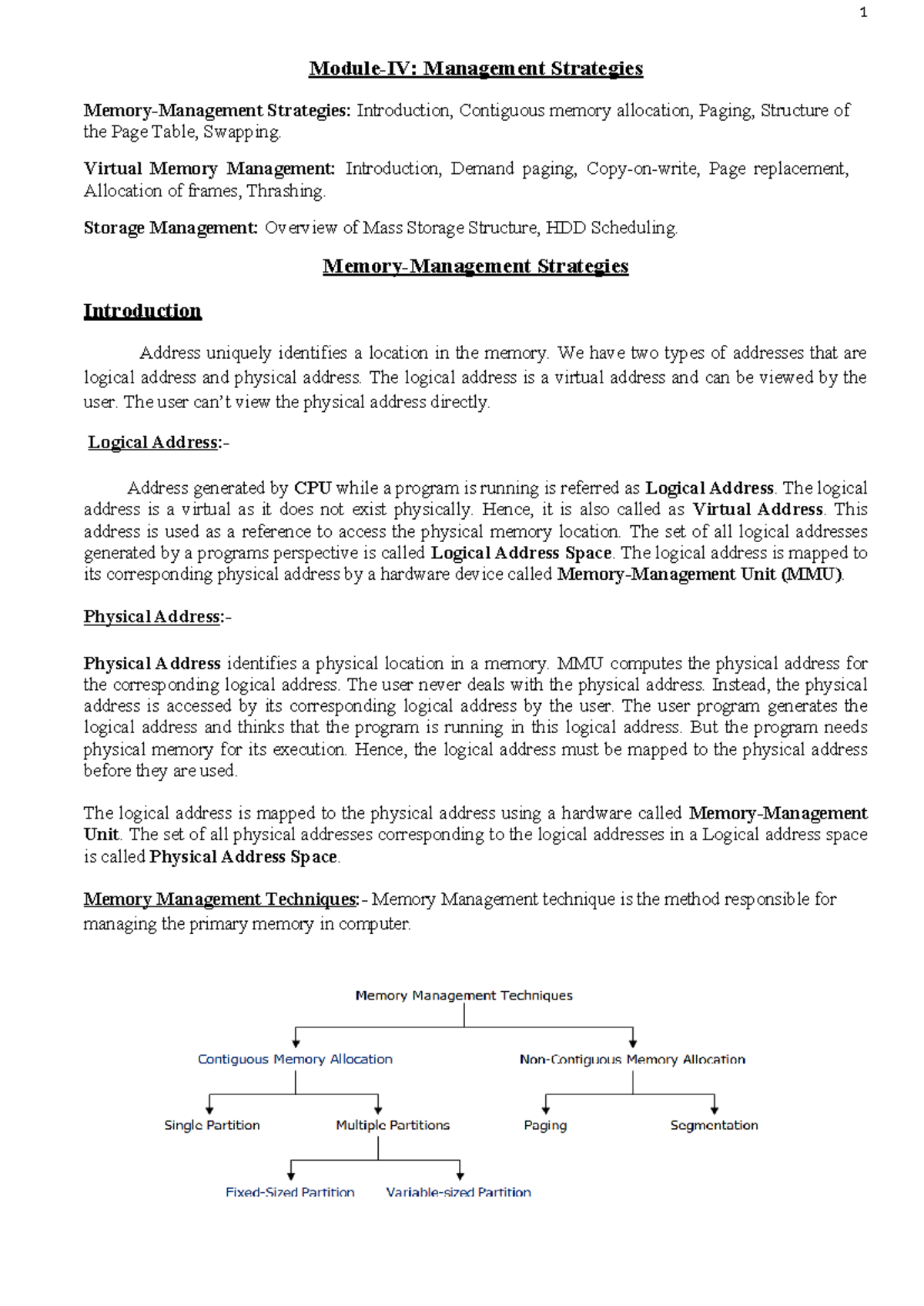 OS RG23 UNIT-4: Memory Management Strategies and Virtual Memory ...