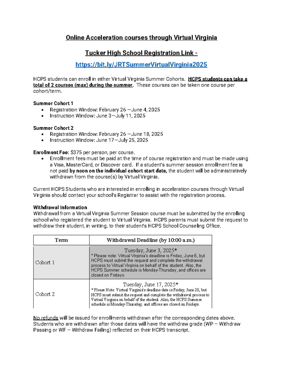 JRT Summer Virtual Virginia Information 2025 - Online Acceleration ...