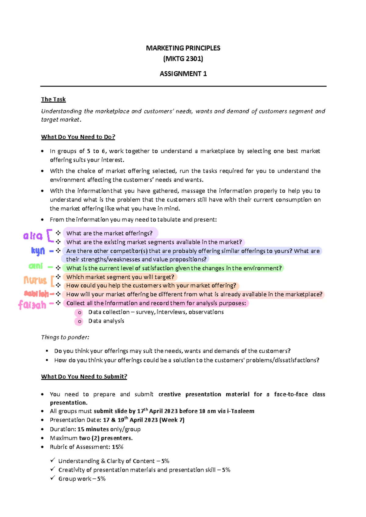 FINAL ASSESSMENT GROUP ASSIGNMENT (20%) – IIUM Study Topics - Studocu