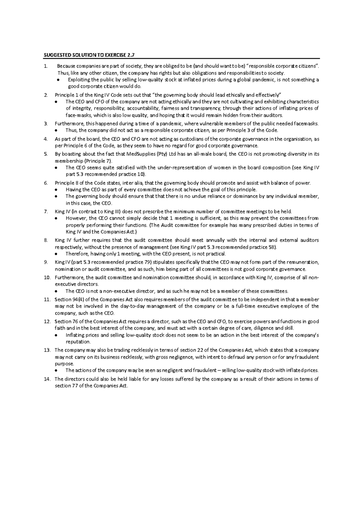 2.7 answers for graded questions - SUGGESTED SOLUTION TO EXERCISE 2 ...