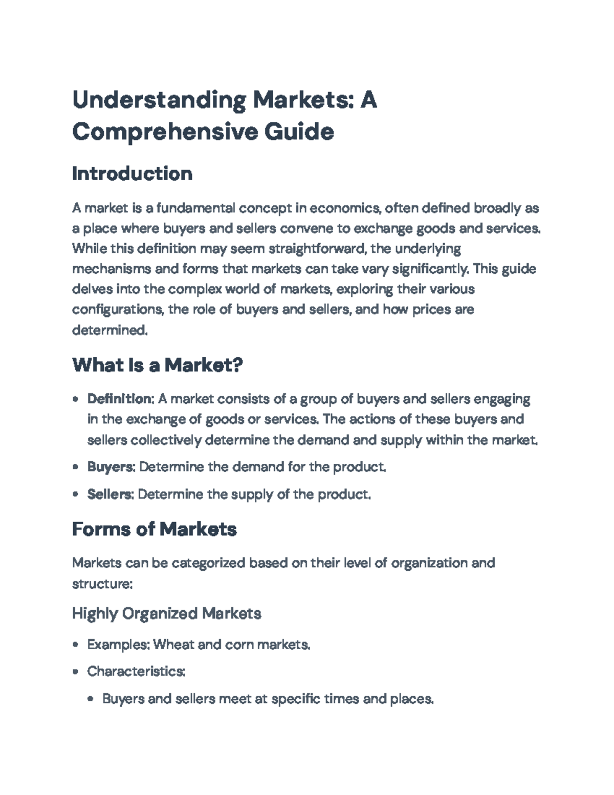 Understanding Markets: A Comprehensive Guide to Economic Exchanges ...