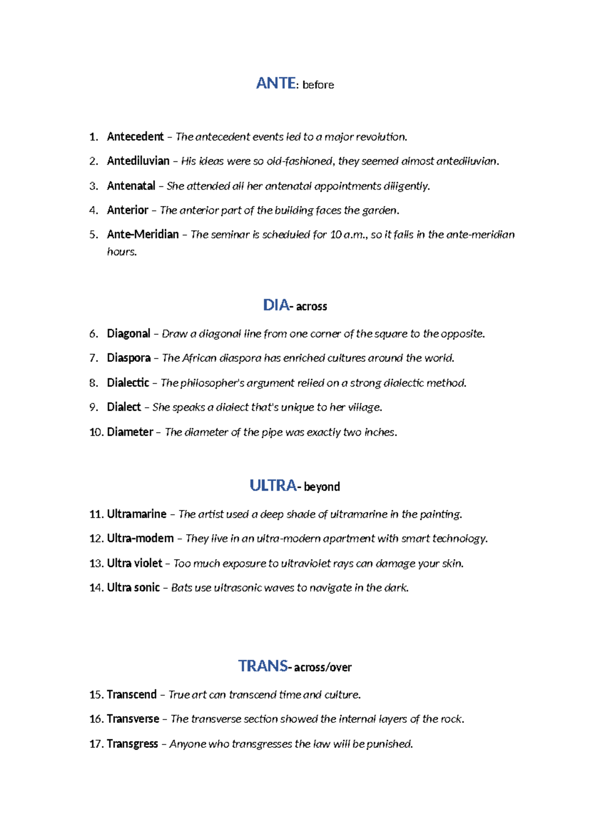 ENG 052: Sentences for Roots and Affixes Assignment 1 - Studocu