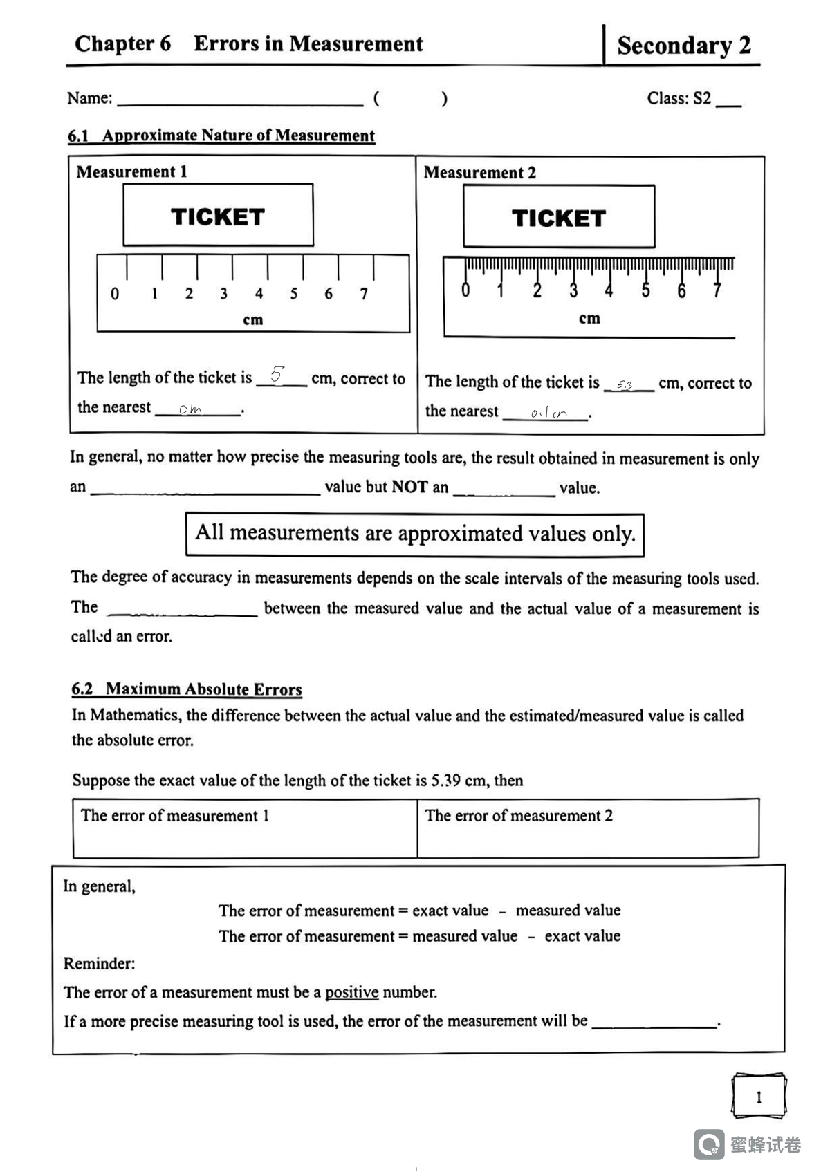 Chapter 6 Errors in Measurement S2 - Understanding Measurement Accuracy ...