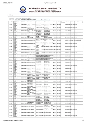B.Sc Honours Computer Science - Student List MDC413SC415 - Studocu