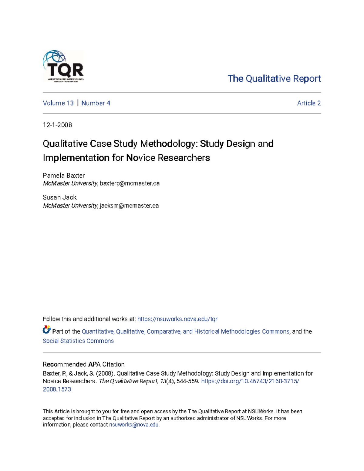 W7.1 Qualitative Case Study Methodology: Design & Implementation Guide ...