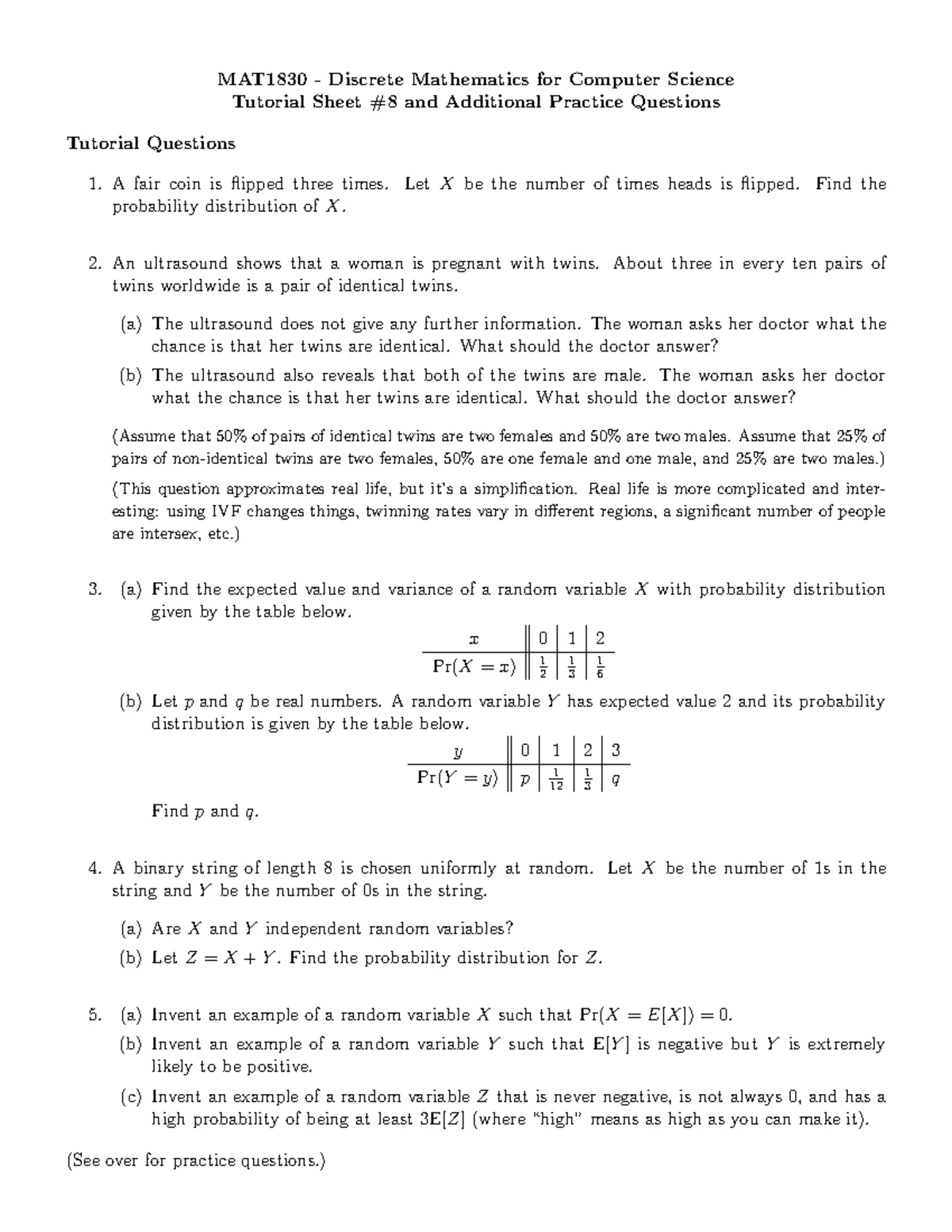 Week 5 - Strong Induction and Recursion Tutorial Questions and Notes ...