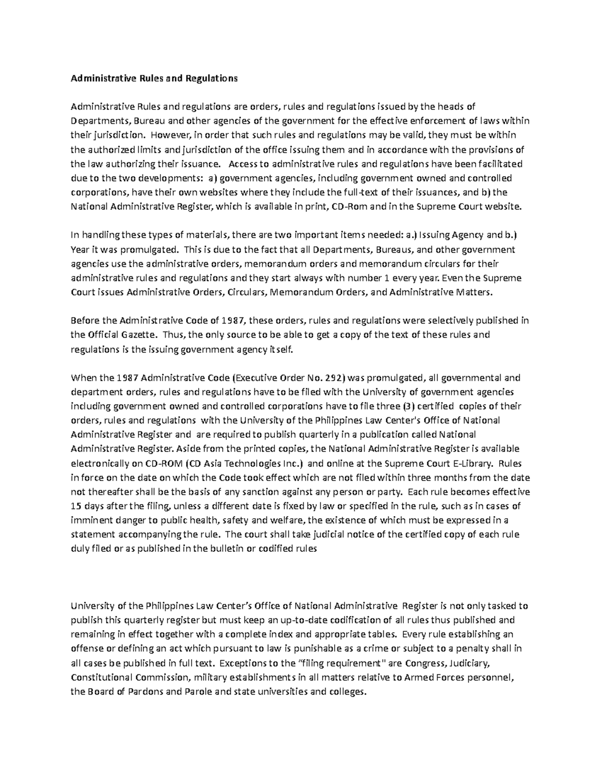 Administrative Rules and Regulations Overview: Statcon Guide - Studocu