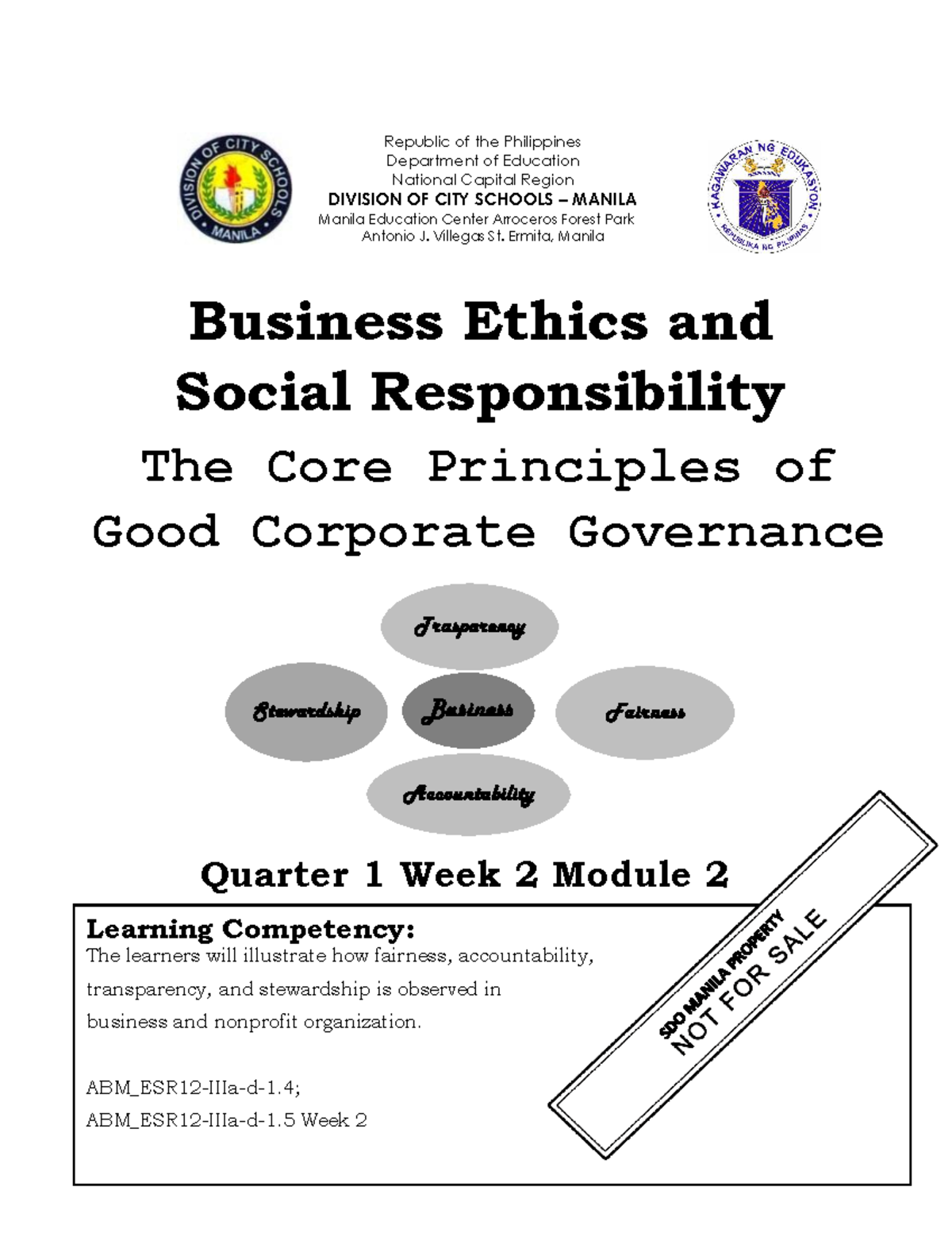 ABM-12: Business Ethics & Social Responsibility Q1 W2 Module 2 - Studocu